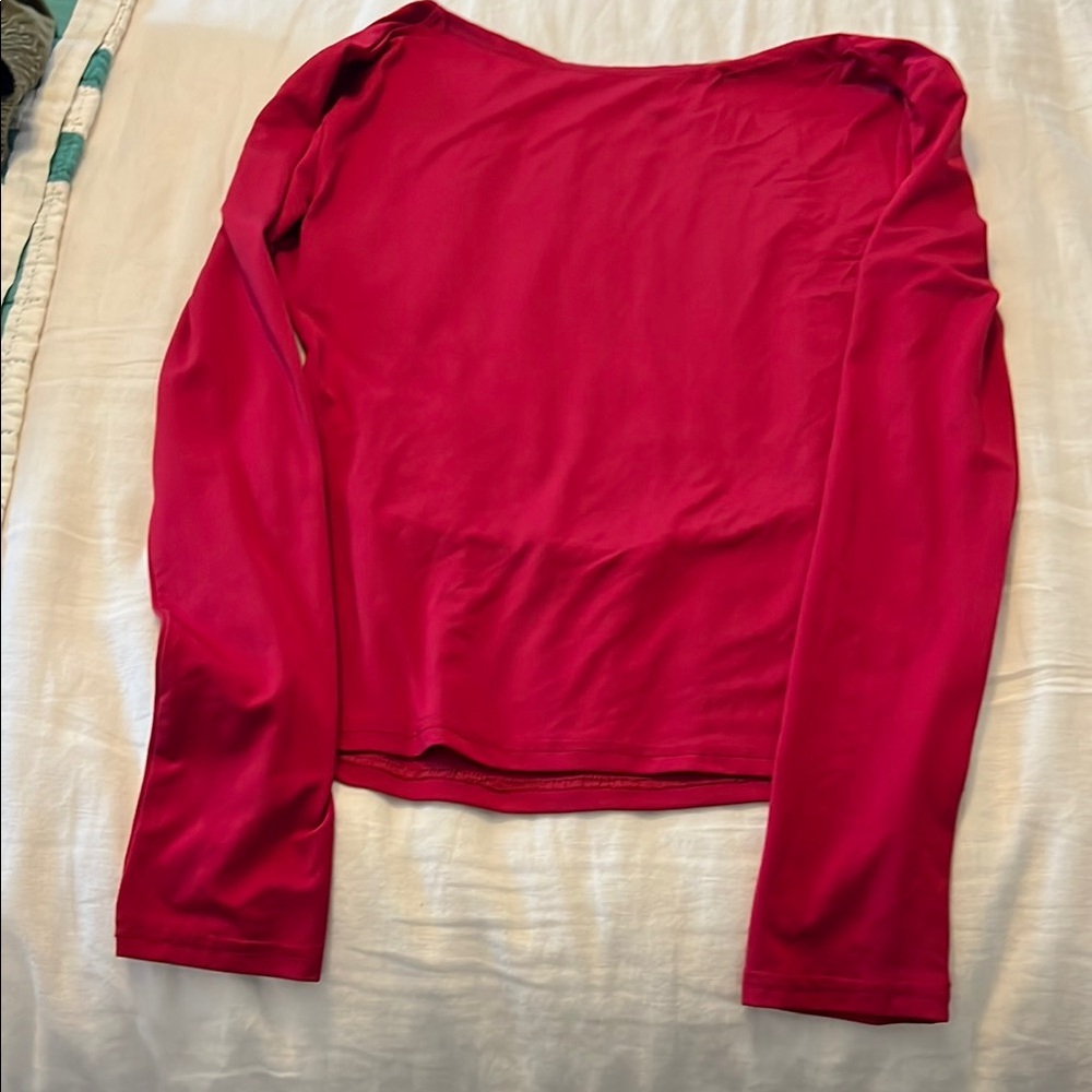 Women's Red Long Sleeve Top
